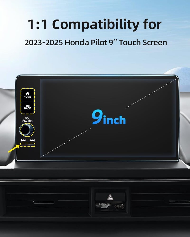 LANGBEAN Anti-Glare Matte 9-Inch Screen Protector for 2023-2025 Honda Pilot (EX-L/Elite/TrailSport/Touring/Black Edition) Infotainment Touchscreen, 9H Tempered Glass/Anti-Fingerprint 2024 2025 Pilot Accessories - Image 2
